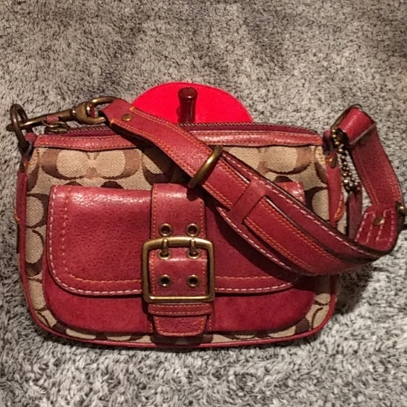 Authentic Coach brown/suede small-med bag - Picture 1 of 8